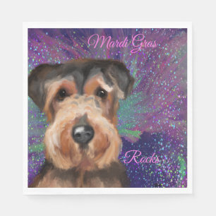 Serviette En Papier Airedale Mardi Gras