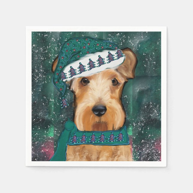 Serviette En Papier Airedale Terrier  (Devant)