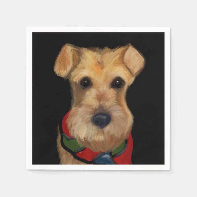 Serviette En Papier Airedale Terrier   (Devant)