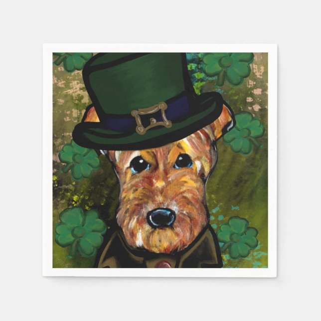 Serviette En Papier Airedale Terrier (Devant)