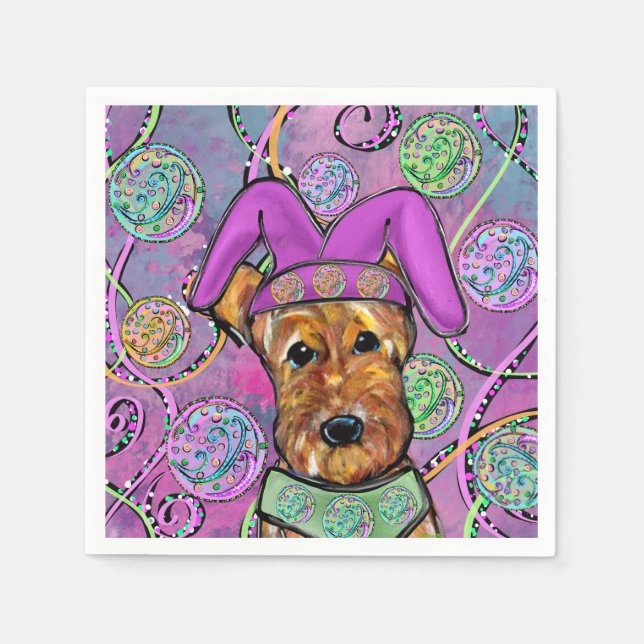 Serviette En Papier Airedale Terrier   (Devant)