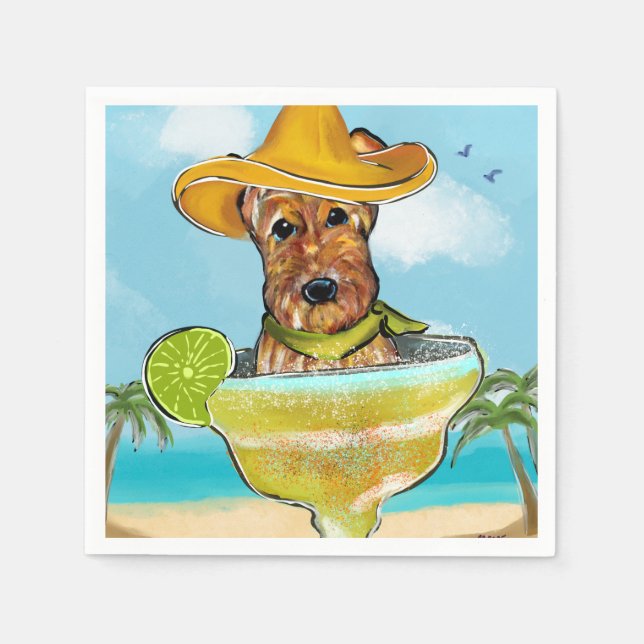 Serviette En Papier Airedale Terrier  (Devant)
