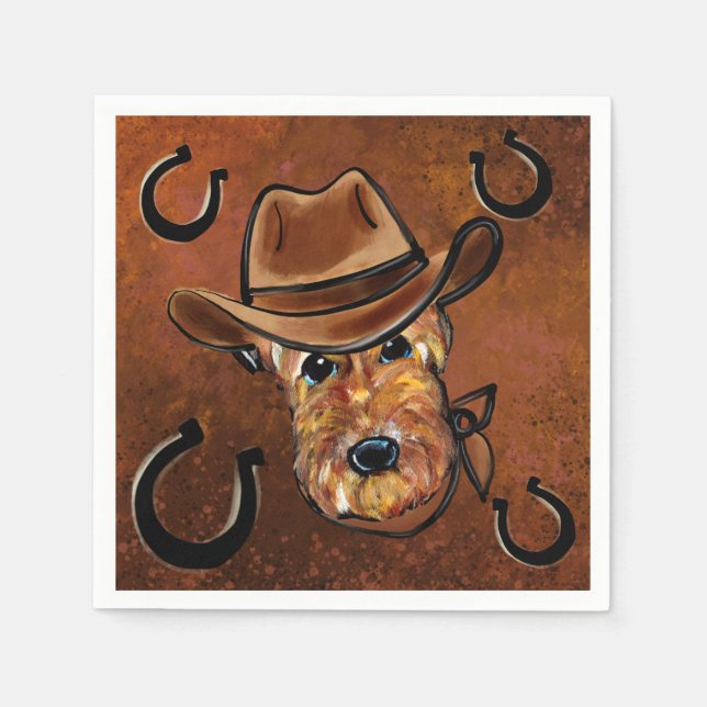 Serviette En Papier Airedale Terrier (Devant)
