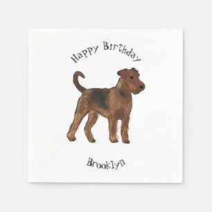 Serviette En Papier Airedale terrier dog cartoon