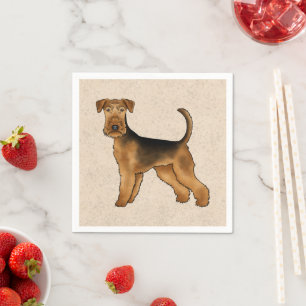 Serviette En Papier Airedale Terrier mignon Dessin De Caricature Chien