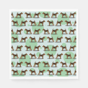 Serviette En Papier Airedale Terrier Motif