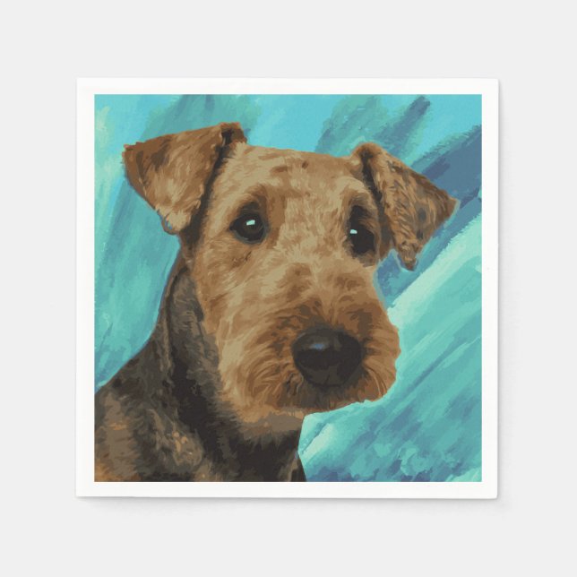 Serviette En Papier Airedale Terrier Portrait (Devant)