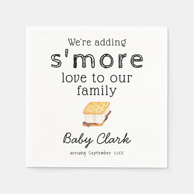 Serviette En Papier Ajout du Baby shower d'amour S'more (Devant)