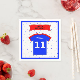 Serviette En Papier Ajouter le nom 11e anniversaire fête filles et gar