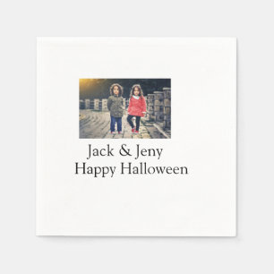 Serviette En Papier ajouter nom photo texte Halloween enfant fille gar