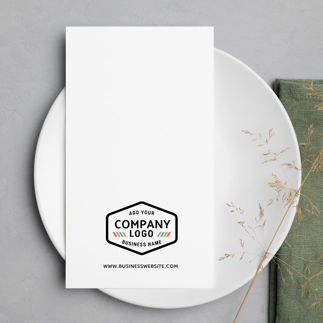 Serviette En Papier Ajouter un logo d'entreprise et un site Web person (Business Logo Elegant Guest Paper Napkin)