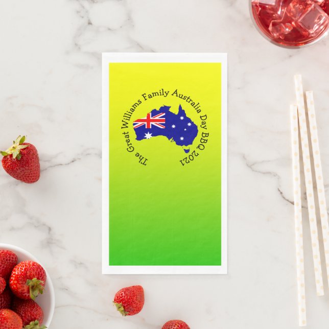 Serviette En Papier Ajouter un nom Année Australie Jour BBQ (En situation)