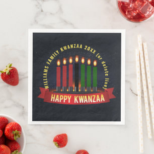 Serviette En Papier Ajouter un nom Année Kwanzaa Bougies