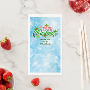 Serviette En Papier Ajouter un nom Correspondant Joyeux Noël Livre bl