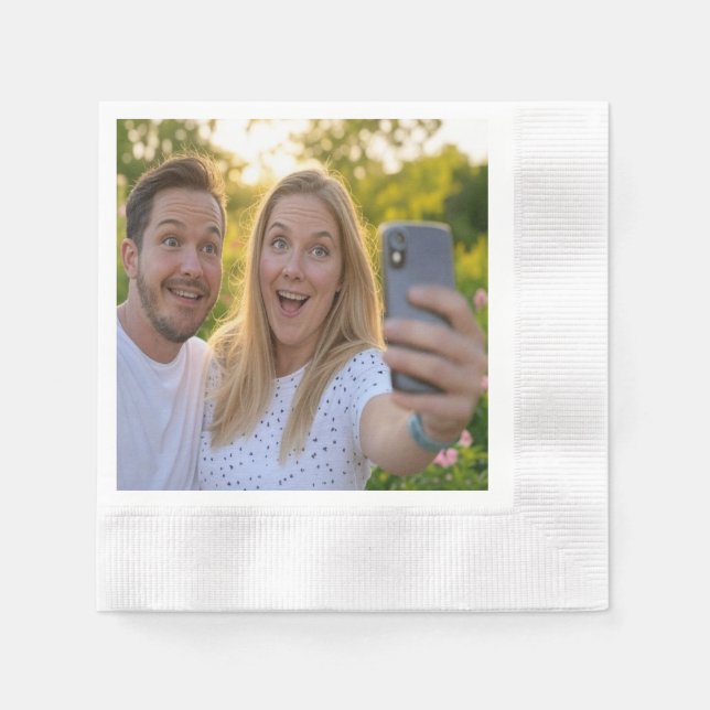 Serviette En Papier Ajouter un selfie personnalisé (Devant)