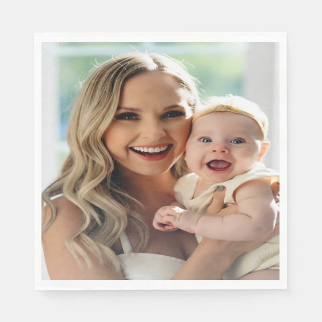 Serviette En Papier Ajouter une photo de bébé Personnaliser (Devant)