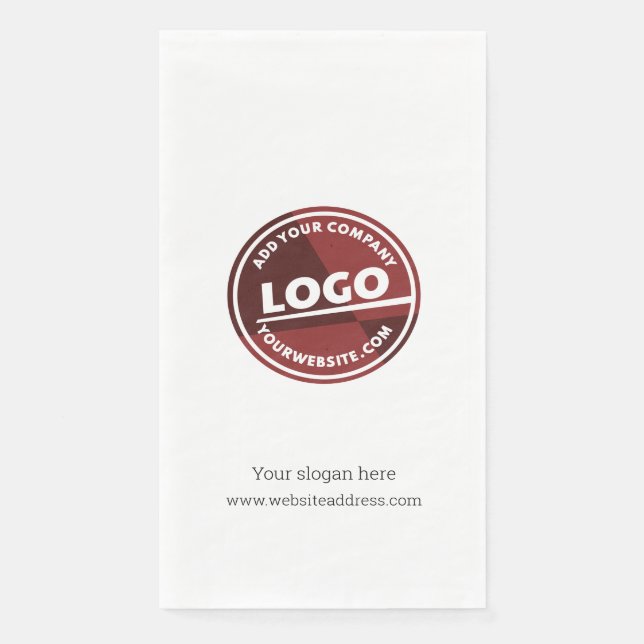 Serviette En Papier Ajouter votre marque Logo Site d'affaires et Sloga (Devant)