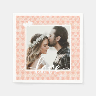 Serviette En Papier Ajouter votre propre photo personnalisée Coeurs d'