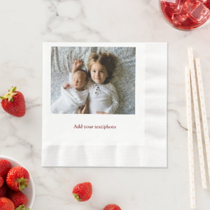 SERVIETTE EN PAPIER AJOUTER VOTRE TEXTE PHOTO NOËL N