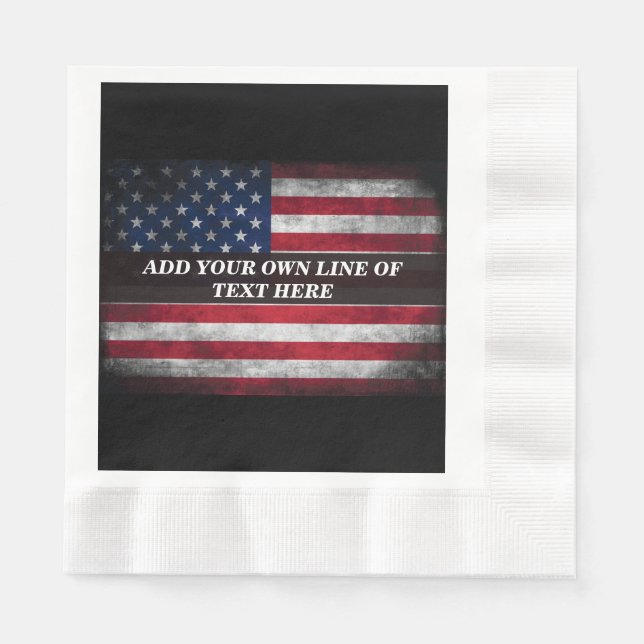 Serviette En Papier Ajouter votre texte sur le drapeau américain (Devant)