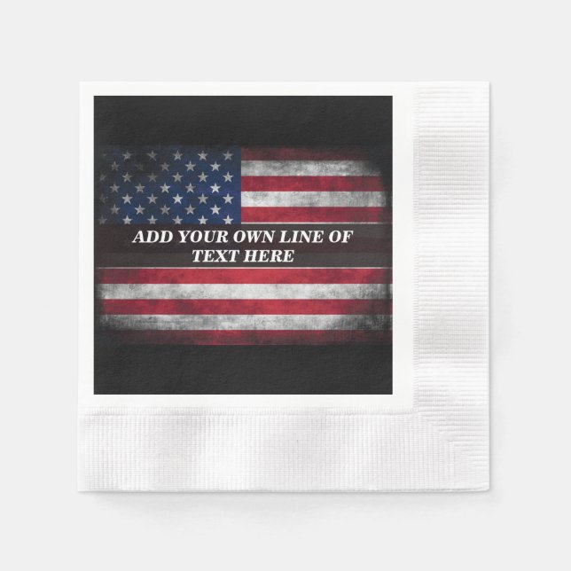Serviette En Papier Ajouter votre texte sur le drapeau américain (Devant)