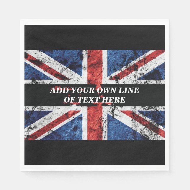 Serviette En Papier Ajouter votre texte sur le drapeau anglais Jeu d'o (Devant)