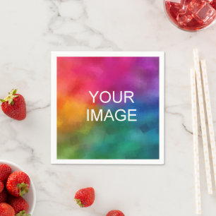 Serviette En Papier Ajoutez Téléchargez Votre Image Photo Logo Texte I