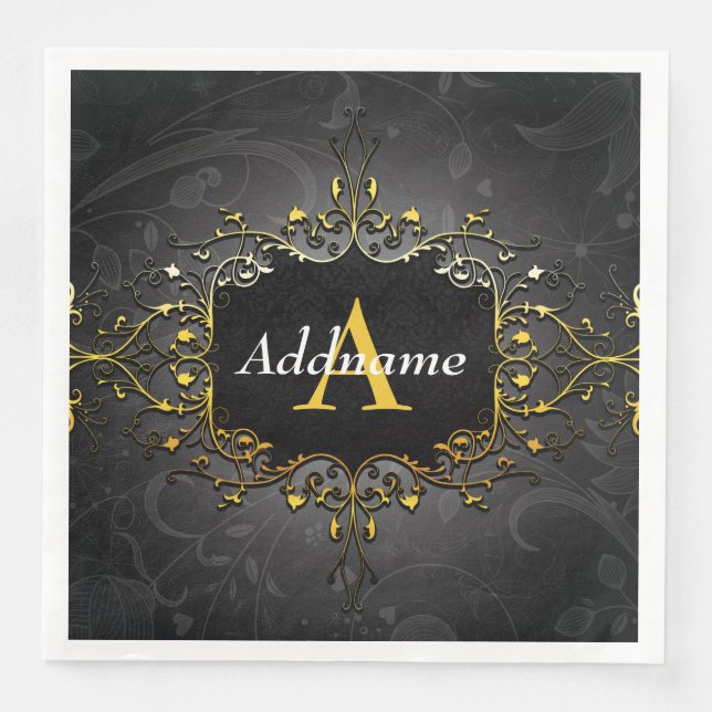 Serviette En Papier Ajoutez votre nom et votre initiale (Devant)