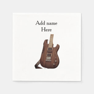 Serviette En Papier Ajoutez votre nom texte guitare acoustique marron