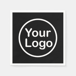 Serviette En Papier Ajoutez votre propre logo Fond noir