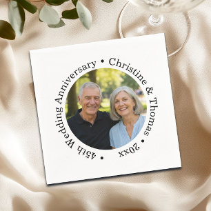 Serviette En Papier Ajoutez votre propre photo de couple 45e anniversa
