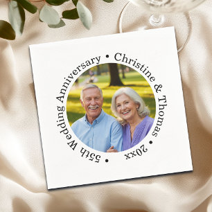 Serviette En Papier Ajoutez votre propre photo de couple 55e anniversa