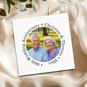 Serviette En Papier Ajoutez votre propre photo de couple 60e anniversa
