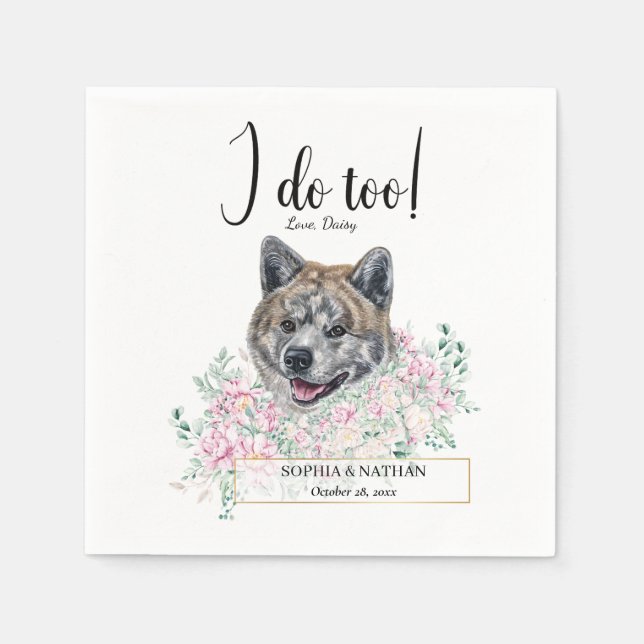 Serviette En Papier Akita Chien Mariage Cocktail Napkins (Devant)