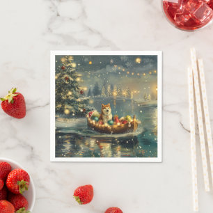Serviette En Papier Akita Christmas Festive Voyage