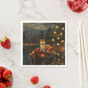 Serviette En Papier Akita Christmas Festive Voyage