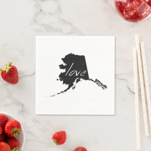 Serviette En Papier Alaska Formé noir Chalkboard Alaskan Love