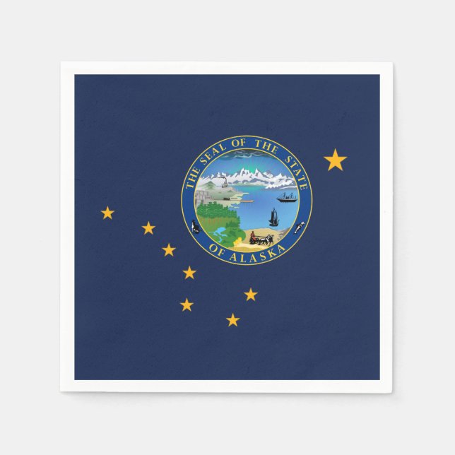 Serviette En Papier Alaskan Flag & Seal, Flag of Alaska (Devant)