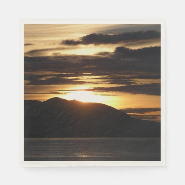 Serviette En Papier Alaskan Sunset III Belle photographie de l'Alaska (Devant)