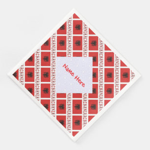 Serviette En Papier Albanais Drapeau Albanais Carrelé Personnalisé