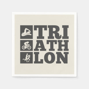 Serviette En Papier Albâtre ・ Triathlon Motivation Party