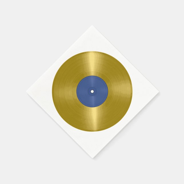 Serviette En Papier Album Gold Vinyl Record (Coin)