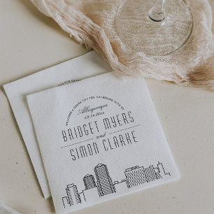 Serviette En Papier Albuquerque Deco Skyline   Mariage, événement Napk