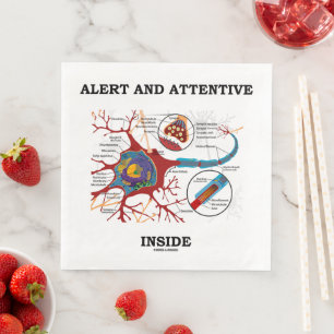 Serviette En Papier Alerte Et Attentive À L'Intérieur Du Neuron Synaps