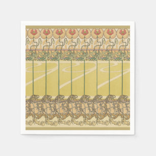 Serviette En Papier Alfonse Mucha Coquelicots Papier Peint Floral Art 
