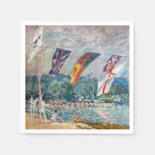Serviette En Papier Alfred Sisley - Régate à Molesey (Devant)