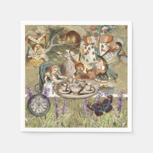 Serviette En Papier Alice Adventures in Wonderland Mad Tea Party
