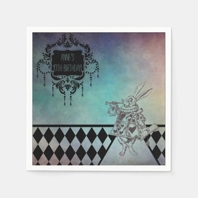 Serviette En Papier Alice au Pays des merveilles (Devant)