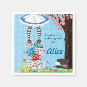 Serviette En Papier Alice au pays des merveilles Anniversaire des serv