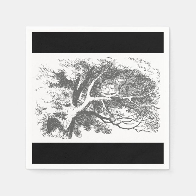 Serviette En Papier Alice au pays des merveilles Cheshire Papier Chat  (Devant)